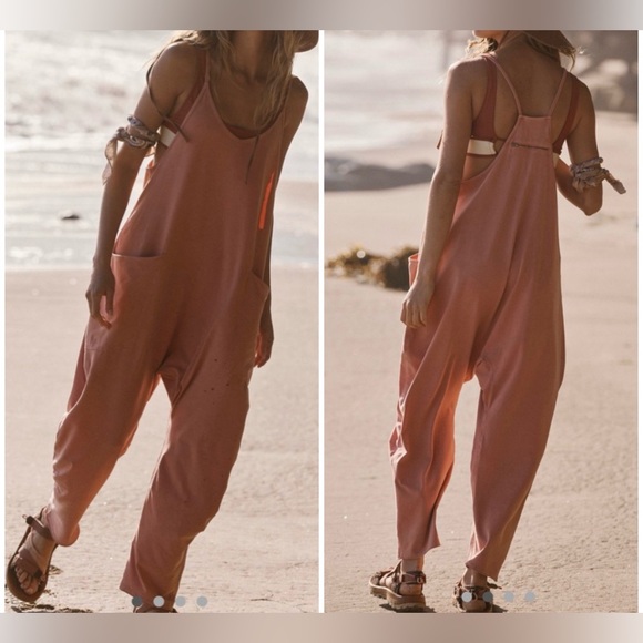 Free People Pants - NWT Free People FP Movement Hot Shot Onesie - Petal Pink - Medium